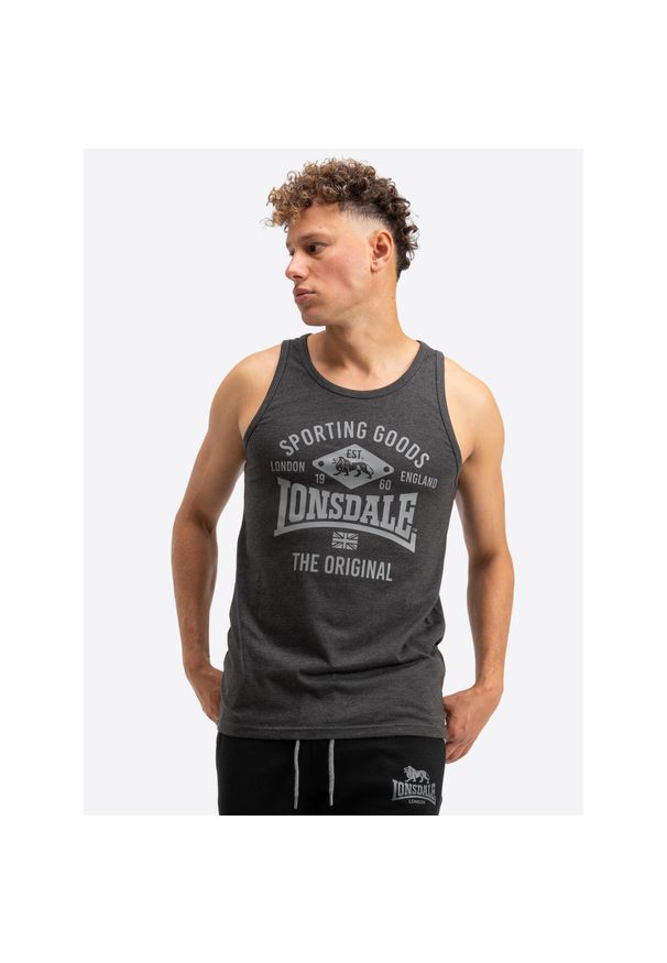 Tank top o regularnym kroju Lonsdale Pilton. Kolor: szary. Długość rękawa: bez rękawów. Sport: fitness