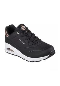 skechers - Buty do chodzenia damskie Skechers Uno. Zapięcie: sznurówki. Kolor: czarny. Materiał: materiał. Szerokość cholewki: normalna. Sport: turystyka piesza