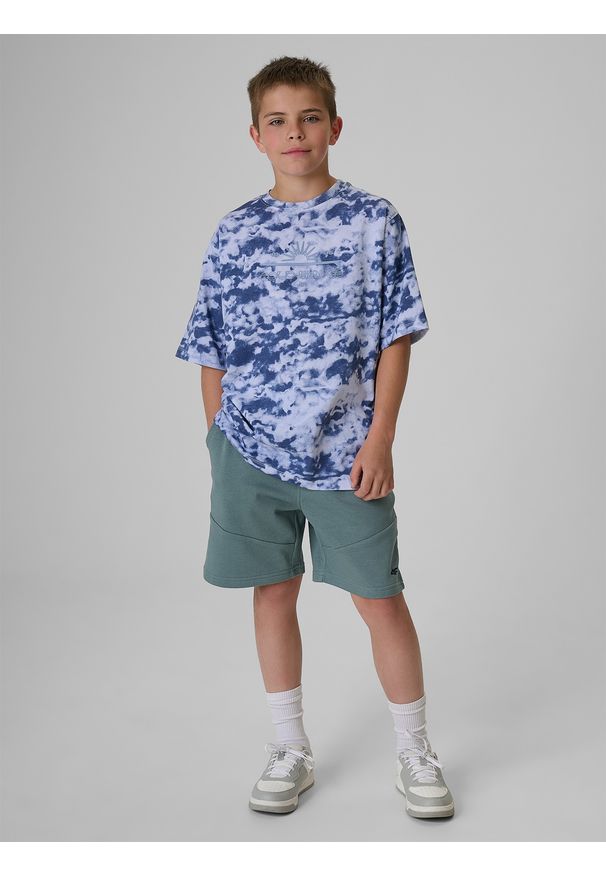 4f - 4F T-shirt loose z nadrukiem chłopięcy - multikolor 158/164 (12-14 lat). Okazja: na uczelnię, na co dzień, na spacer. Kolor: wielokolorowy. Materiał: materiał, bawełna, dzianina. Wzór: nadruk. Sezon: lato. Styl: casual