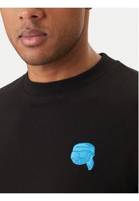 Karl Lagerfeld - KARL LAGERFELD T-Shirt 755049 562235 Czarny Regular Fit. Typ kołnierza: dekolt w karo. Kolor: czarny. Materiał: bawełna #3