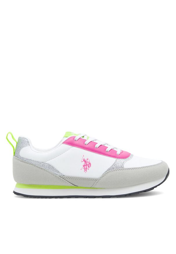 U.S. Polo Assn. Sneakersy NOBIK013 Białe złoto. Kolor: złoty, biały, wielokolorowy. Materiał: materiał