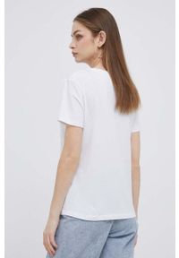 DKNY - Dkny t-shirt damski kolor biały. Kolor: biały. Materiał: dzianina. Styl: klasyczny #4