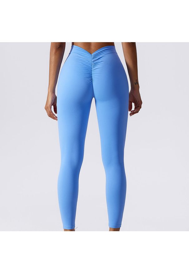 Intica - Legginsy z drapowaniem na trening i co dzień Ingedore. Kolor: szary. Materiał: skóra, materiał. Wzór: gładki. Sport: fitness