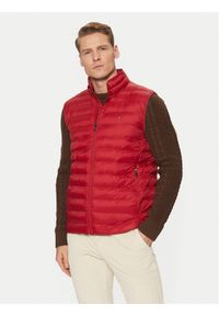 TOMMY HILFIGER - Tommy Hilfiger Bezrękawnik MW0MW37677 Czerwony Regular Fit. Kolor: czerwony. Materiał: syntetyk. Długość rękawa: bez rękawów