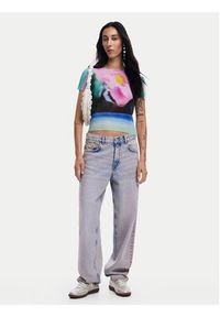 Desigual Jeansy Cara 24WWDD92 Niebieski Straight Fit. Kolor: niebieski