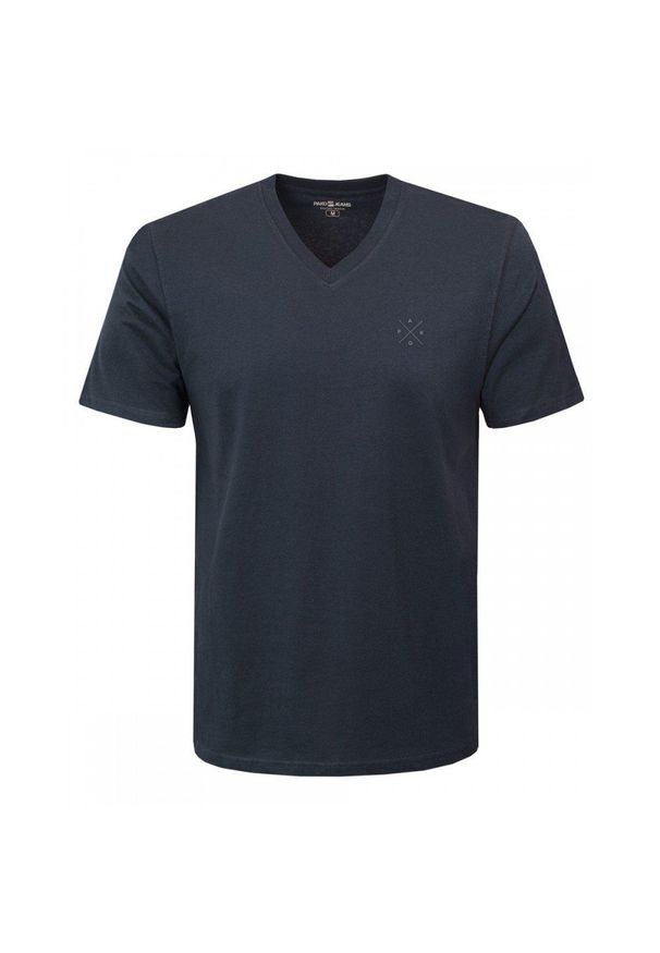 Koszulka Męska (T-Shirt) - Pako Jeans - Granatowa, Dekolt V-Neck (Serek). Okazja: na co dzień. Kolor: niebieski. Materiał: bawełna. Styl: casual