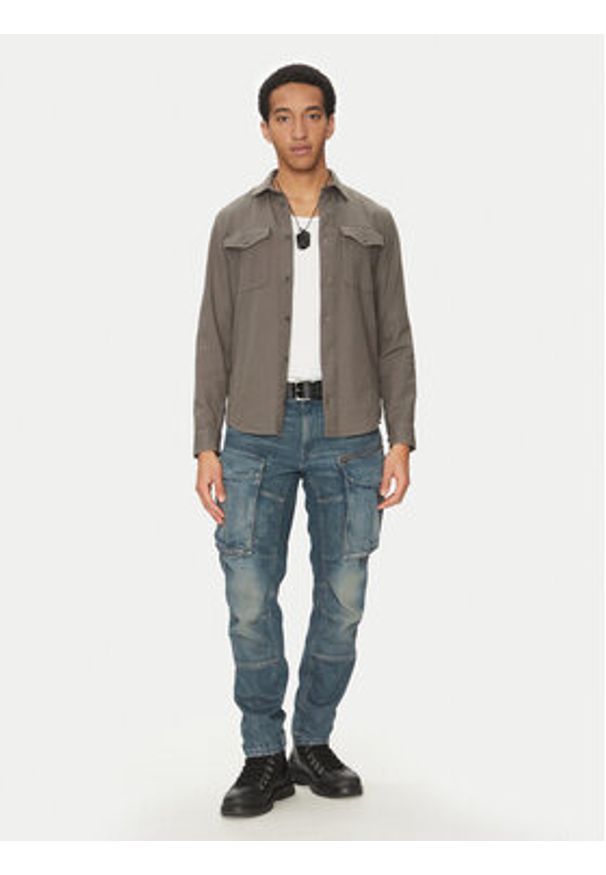 G-Star RAW - G-Star Raw Koszula Marine D24963-D454 C496 Szary Slim Fit. Kolor: szary. Materiał: bawełna. Styl: marine