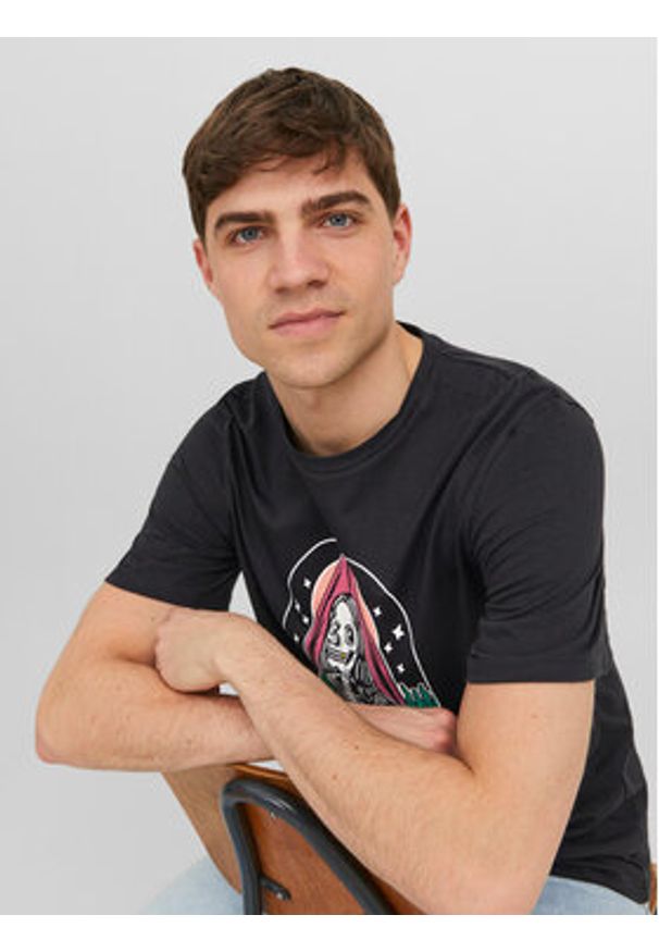 Jack & Jones T-Shirt 12241950 Czarny Standard Fit. Kolor: czarny. Materiał: bawełna