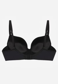 Renee - Czarny Biustonosz Push Up o Gładkim Wykończeniu z Cyrkoniową Aplikacją Claronei. Kolor: czarny. Rodzaj stanika: push-up. Wzór: gładki, aplikacja #2