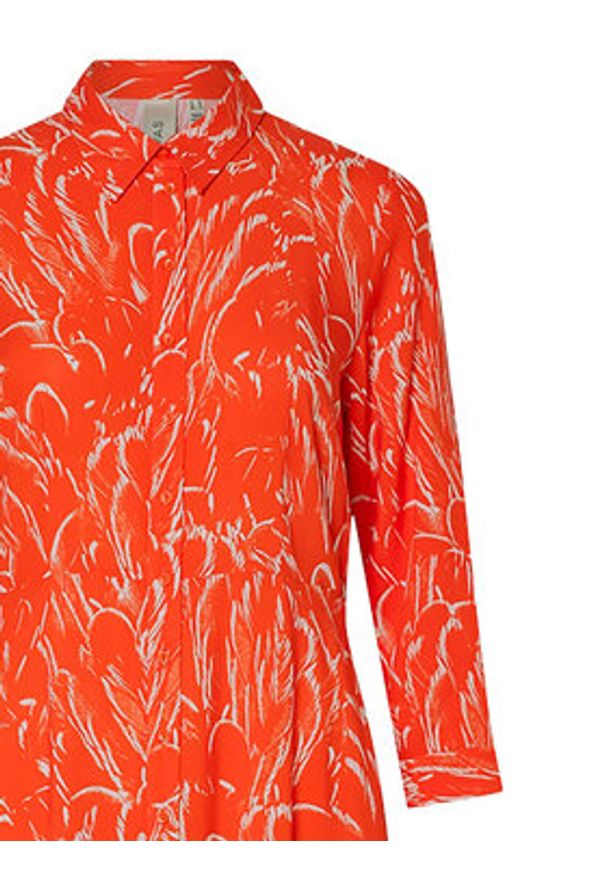 YAS Sukienka koszulowa Savanna 26022663 Pomarańczowy Loose Fit. Kolor: pomarańczowy. Materiał: wiskoza. Typ sukienki: koszulowe