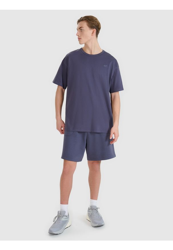 4f - 4F T-shirt oversize gładki uniseks - szary L. Okazja: na co dzień. Kolor: szary. Materiał: dzianina, bawełna, jersey. Długość rękawa: krótki rękaw. Długość: krótkie. Wzór: gładki. Styl: klasyczny, sportowy, casual