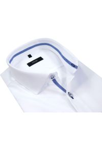 Mmer / Villaro - Koszule męskie - Biała koszula męska Mmer 209. Typ kołnierza: kołnierzyk klasyczny. Kolor: biały. Materiał: bawełna, tkanina. Długość: długie. Styl: elegancki, klasyczny #1