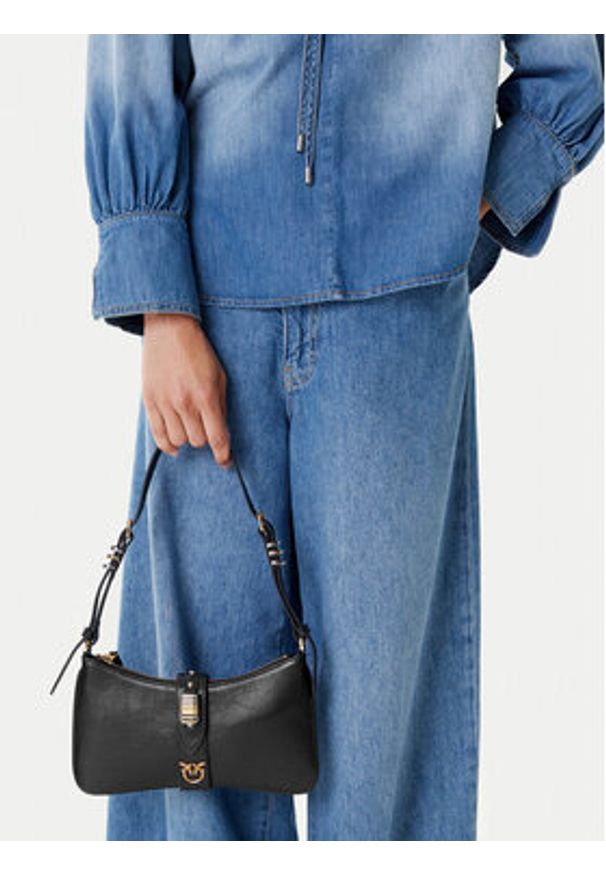 Pinko - PINKO Torebka Arthemis Shoulder Mini AI 24-25 PLTT 103512 A29V Czarny. Kolor: czarny. Materiał: skórzane