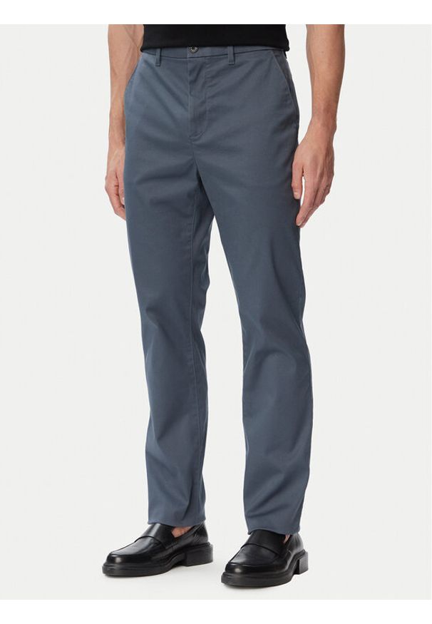Calvin Klein Spodnie materiałowe LV140EM633 Granatowy Slim Fit. Kolor: niebieski. Materiał: bawełna
