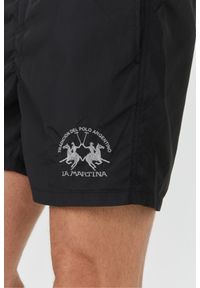 La Martina - LA MARTINA Czarne męskie kąpielówki, Rozmiar XXL. Kolor: czarny. Materiał: nylon #5