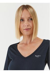 Pepe Jeans Bluzka Corine PL505306 Granatowy Regular Fit. Kolor: niebieski. Materiał: bawełna #3