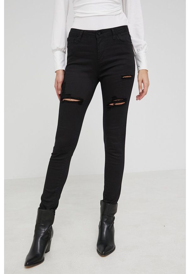 Answear Lab jeansy Push Up damskie medium waist. Kolor: czarny. Styl: wakacyjny