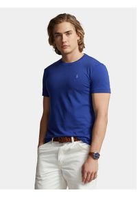 Polo Ralph Lauren T-Shirt 710671438353 Niebieski Custom Slim Fit. Typ kołnierza: polo. Kolor: niebieski. Materiał: bawełna