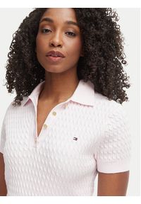 TOMMY HILFIGER - Tommy Hilfiger Polo WW0WW41474 Różowy Regular Fit. Typ kołnierza: polo. Kolor: różowy. Materiał: bawełna #5