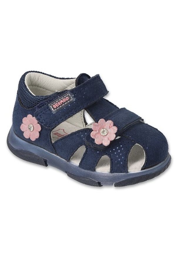 Befado obuwie dziecięce pink 170P078 niebieskie. Zapięcie: rzepy. Kolor: niebieski. Materiał: skóra