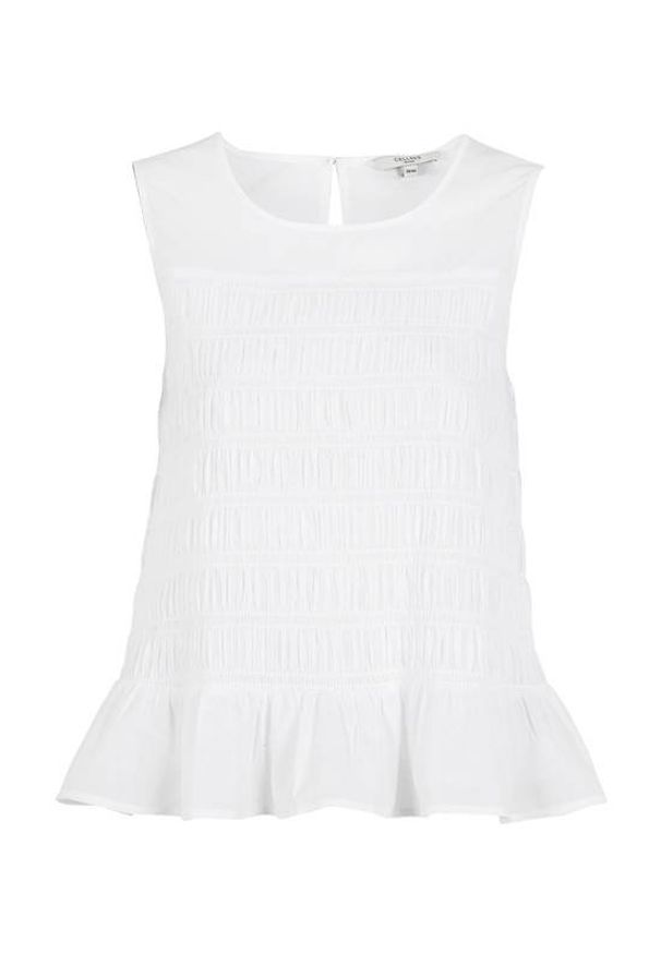 Cellbes Marszczona bluzka bez rękawów biały female biały 46/48. Kolor: biały. Materiał: tkanina. Długość rękawa: bez rękawów