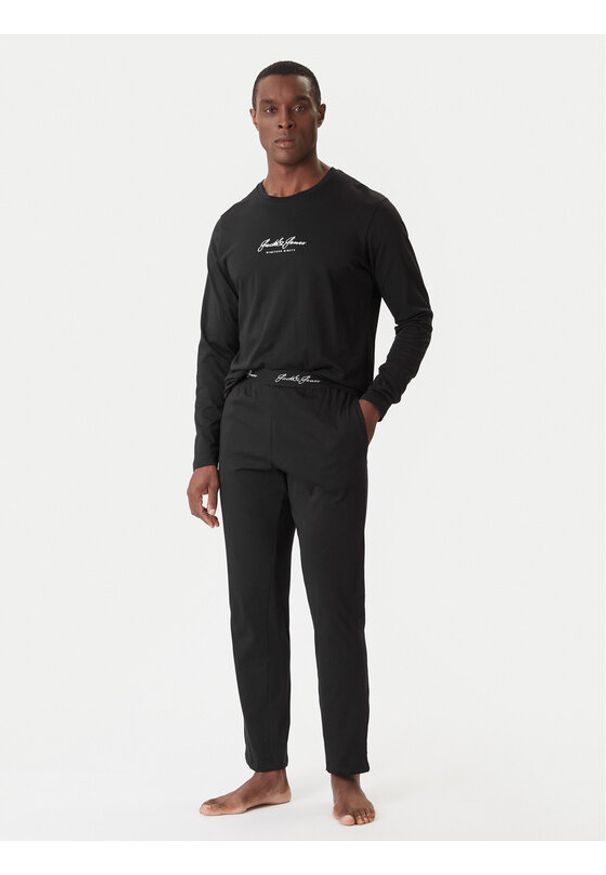 Jack & Jones Piżama Clyde 12286555 Czarny Loose Fit. Kolor: czarny. Materiał: bawełna