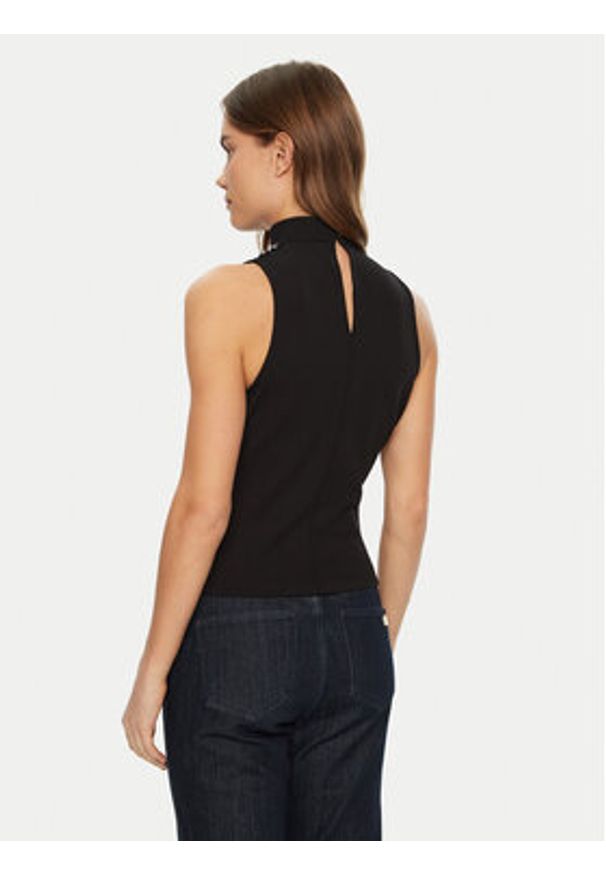 Guess Bluzka W5RP05 KCBO2 Czarny Regular Fit. Kolor: czarny. Materiał: syntetyk