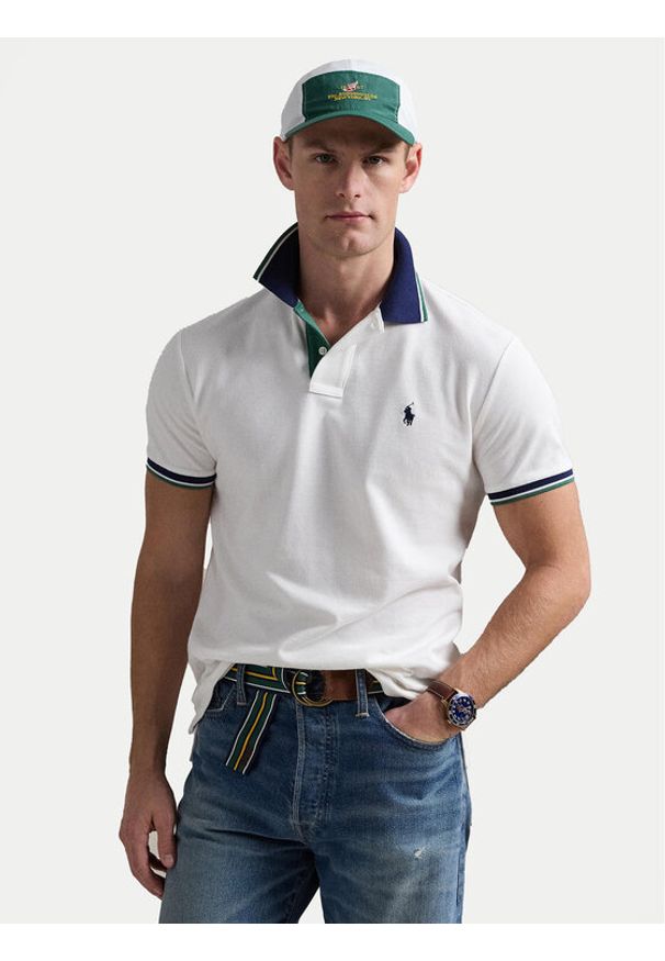 Polo Ralph Lauren Polo 710963479001 Biały Custom Slim Fit. Typ kołnierza: polo. Kolor: biały. Materiał: bawełna