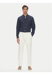 BOSS Koszula H-Roan-Bd-E-C1 50520283 Granatowy Slim Fit. Kolor: niebieski. Materiał: len #3