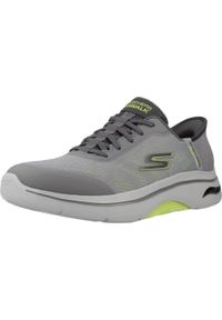 skechers - Kapcie SKECHERS GO WALK ARCH 2.0 Szary. Kolor: szary. Materiał: syntetyk, tkanina