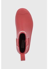 Hunter Kalosze Original Chelsea damskie kolor czerwony. Nosek buta: okrągły. Kolor: czerwony. Materiał: materiał, guma. Wzór: gładki #5