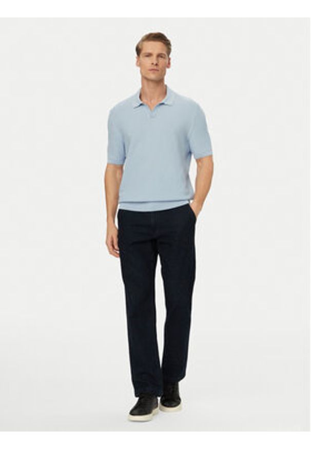 BOSS Polo H-Natalo 50561613 Niebieski Regular Fit. Typ kołnierza: polo. Kolor: niebieski. Materiał: bawełna