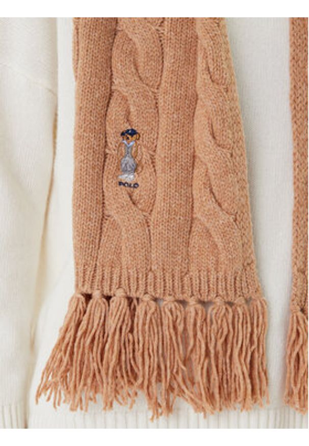 Polo Ralph Lauren Szalik 455981434003 Brązowy. Kolor: brązowy. Materiał: wełna, materiał
