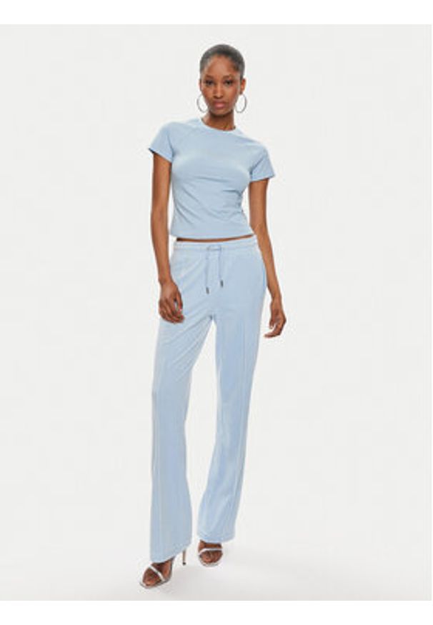 Juicy Couture T-Shirt JCMCT223257 Błękitny Slim Fit. Kolor: niebieski. Materiał: bawełna