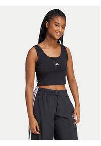 Adidas - adidas Top Essentials Small Logo JE1321 Czarny Slim Fit. Kolor: czarny. Materiał: bawełna