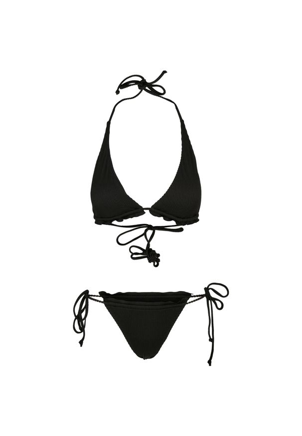 Urban Classics - Zestaw Bikini Dla Kobiet Babylock Ribbed Triangle Cups. Kolor: czarny