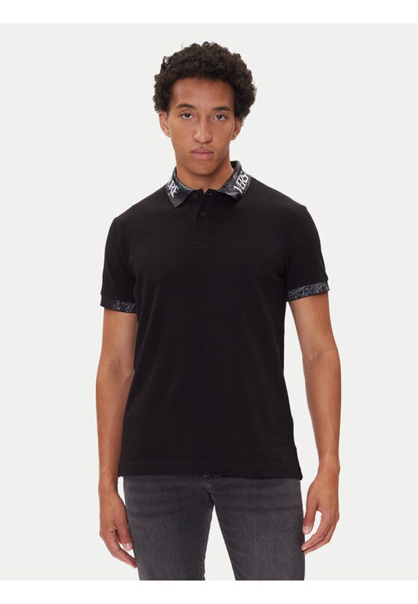 Versace Jeans Couture Polo 79GAGT03 CJ01T Czarny Regular Fit. Typ kołnierza: polo. Kolor: czarny. Materiał: bawełna