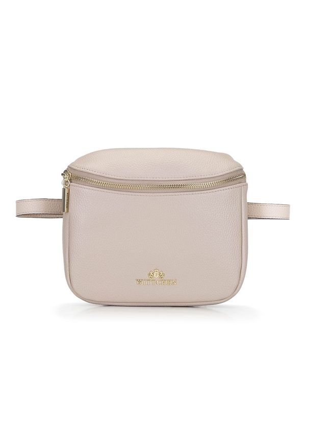 Wittchen - Damska torebka nerka skórzana prostokątna beżowa. Kolor: beżowy. Materiał: skóra