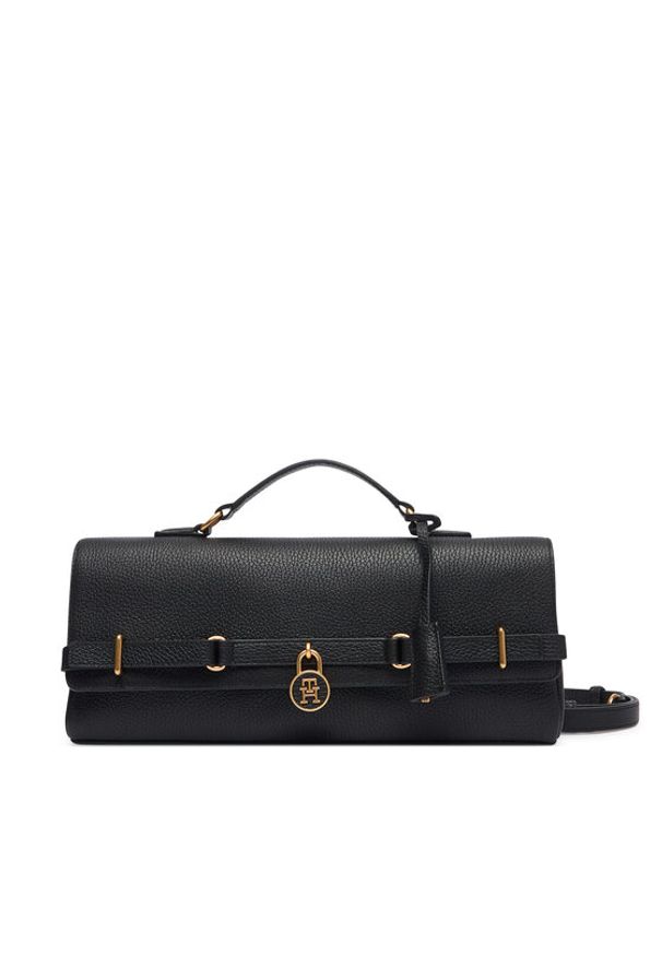 TOMMY HILFIGER - Tommy Hilfiger Torebka American Icon Clutch AW0AW19214 Czarny. Kolor: czarny. Materiał: skórzane