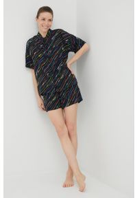 DKNY - Dkny piżama YI2922529 damska kolor czarny. Kolor: czarny. Materiał: tkanina #4