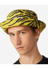 Kenzo - KENZO - Żółty kapelusz w zebrę. Kolor: żółty. Wzór: motyw zwierzęcy. Styl: klasyczny #4