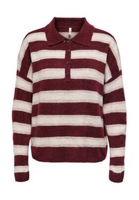 only - ONLY Sweter Talio 15358606 Bordowy Regular Fit. Kolor: czerwony. Materiał: syntetyk #4