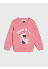 Sinsay - Sweter z nadrukiem Minnie Mouse - różowy. Kolor: różowy. Wzór: nadruk, motyw z bajki #1