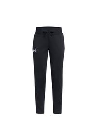 Spodnie sportowe dziewczęce Under Armour Armour Fleece Pants - czarne. Kolor: czarny. Materiał: polar, poliester