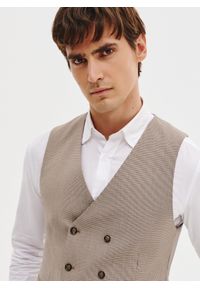 Pako Lorente - PAKO LORENTE - Dwurzędowa kamizelka męska w drobną kratę. Materiał: poliester, elastan, wiskoza. Styl: elegancki, młodzieżowy #10