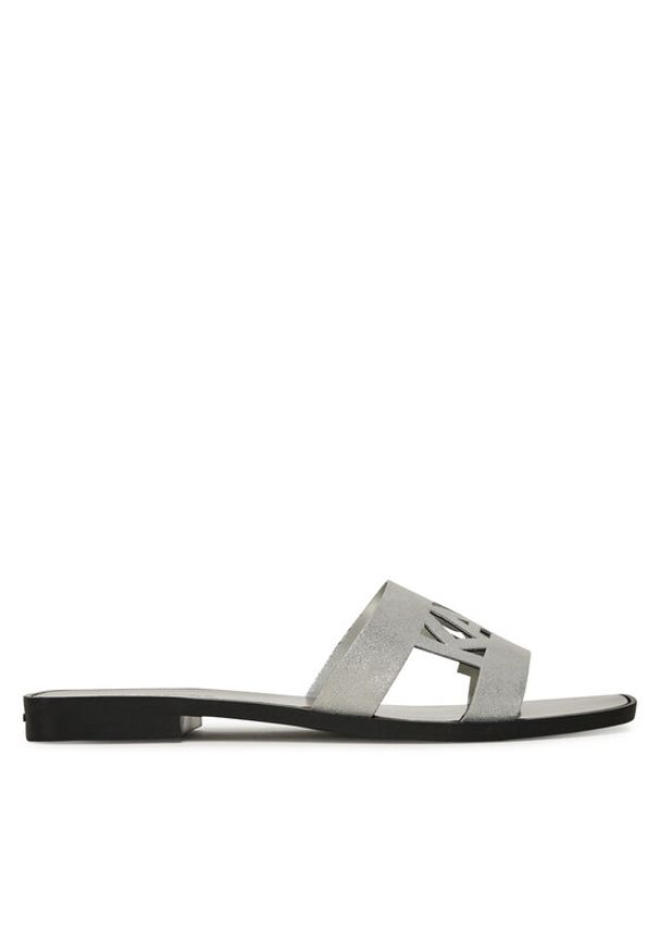 Karl Lagerfeld - KARL LAGERFELD Klapki Skoot II KL80402 Srebrny. Kolor: srebrny. Materiał: skóra
