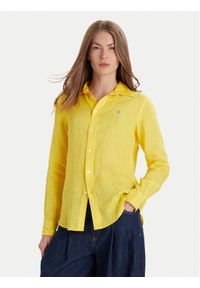 Polo Ralph Lauren Koszula 211970730 Żółty Classic Fit. Typ kołnierza: polo. Kolor: żółty. Materiał: len