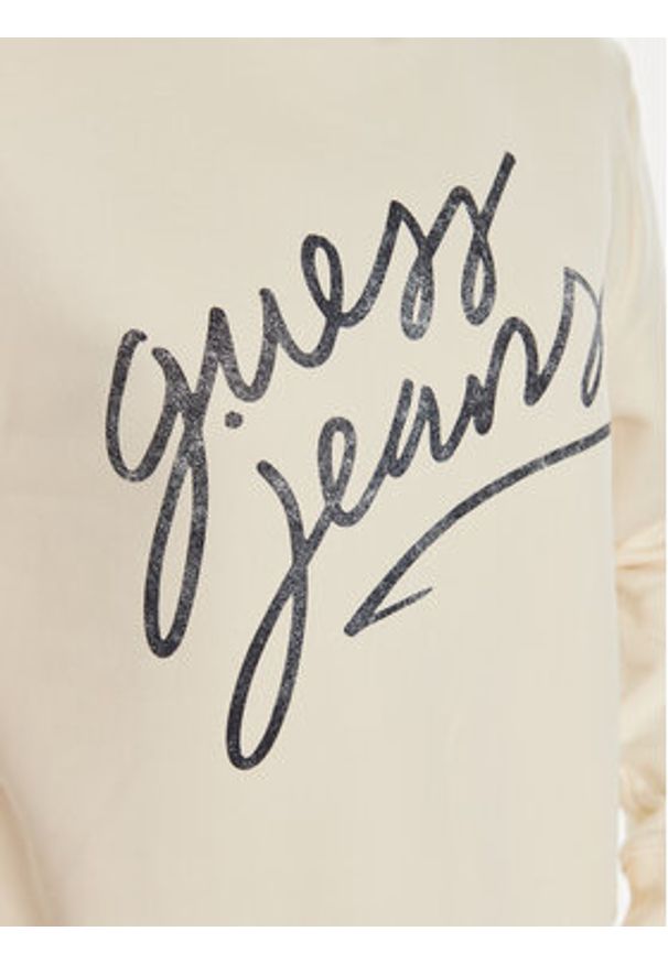 Guess Bluza W4BQ17 KC811 Beżowy Regular Fit. Kolor: beżowy. Materiał: bawełna