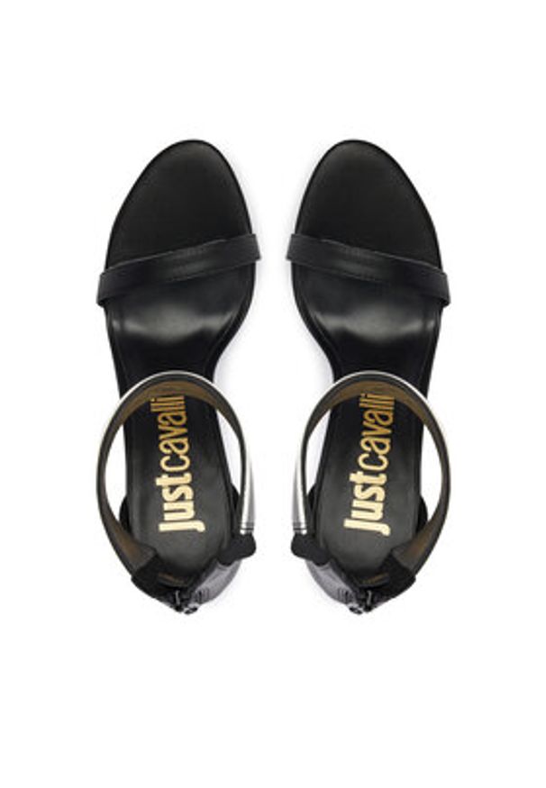 Just Cavalli Sandały 80RA3S26 ZSE28 Czarny. Kolor: czarny. Materiał: skóra