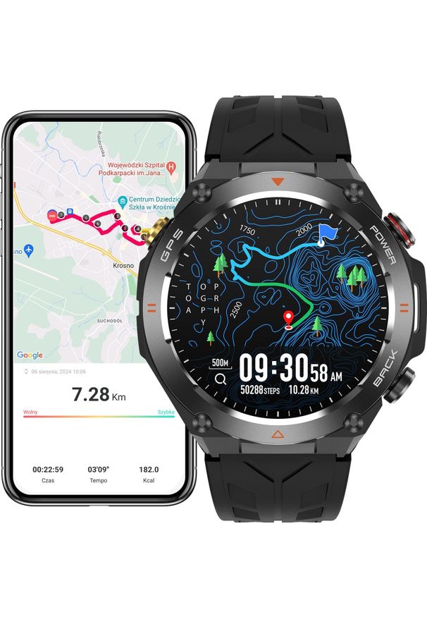 JG Smart - SMARTWATCH MĘSKI GPS MENU PL WODOODPORNY SPORT SMART WATCH ROZMOWY PULS BP. Rodzaj zegarka: smartwatch. Styl: sportowy